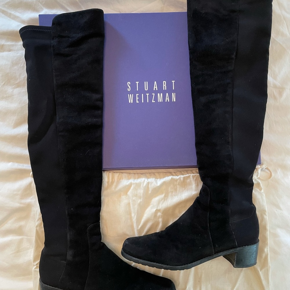 Stuart Weitzman Black 5050 Over-the-knee Suede Boots